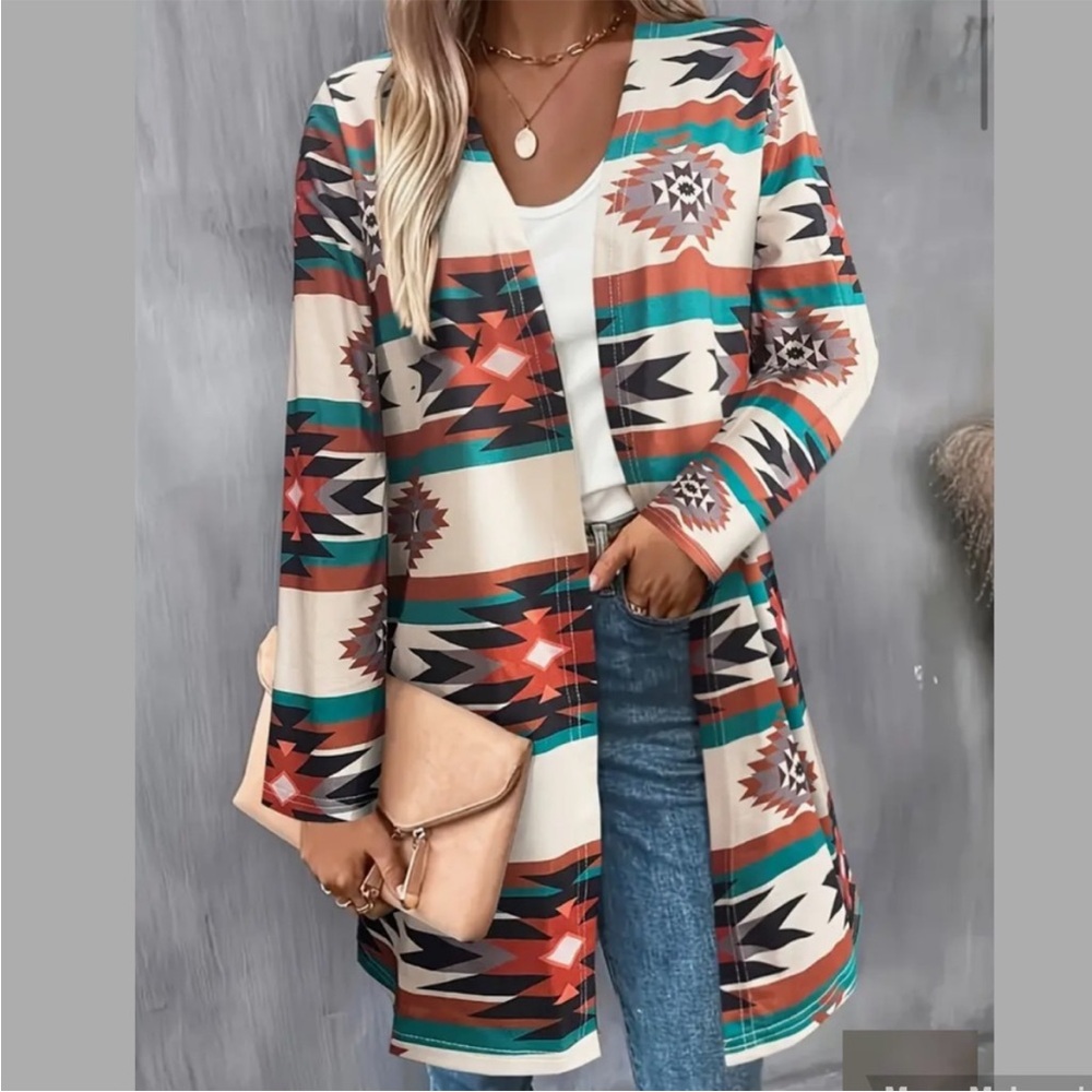 🌵Chic Spring-to-Fall Aztec Tribal Long Shirt